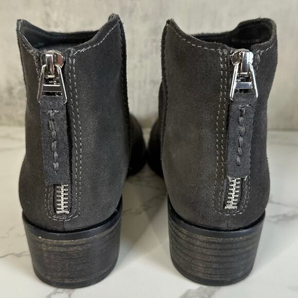 Dolce Vita Tucker Ankle Booties Dark Gray Womens Size 6.5 Suede Leather Mid Top - Picture 4 of 7